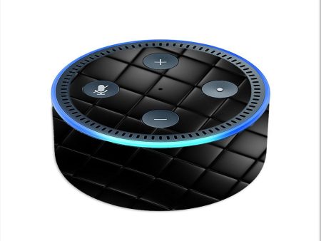 Black Leather Chesterfield Amazon Echo Dot 2nd Gen Skin For Sale