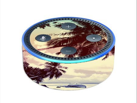 Palm Trees Vintage Beach Island Amazon Echo Dot 2nd Gen Skin on Sale