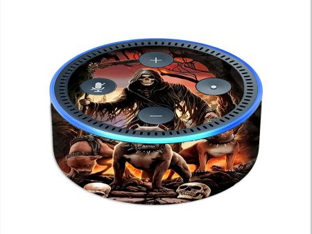 Grim Reaper Pitbull Skulls Amazon Echo Dot 2nd Gen Skin Cheap