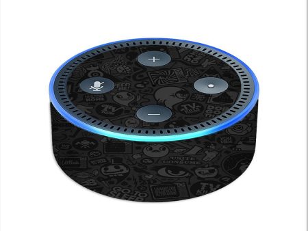 Black Sticker Slap Design Amazon Echo Dot 2nd Gen Skin For Sale