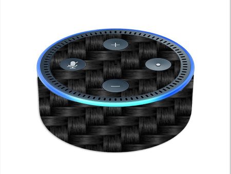 Black Grey Carbon Fiber Weave Amazon Echo Dot 2nd Gen Skin Online Sale