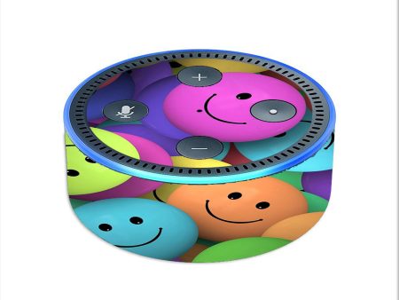 Colorful Smiley Faces Balls Amazon Echo Dot 2nd Gen Skin Online Sale