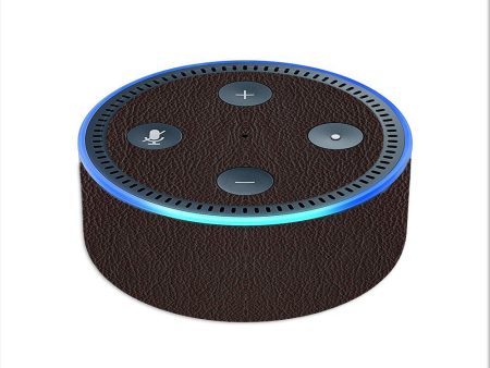 Brown Leather Design Pattern Amazon Echo Dot 2nd Gen Skin on Sale