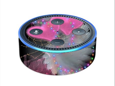 Mystic Pink Hearts Feathers Amazon Echo Dot 2nd Gen Skin Cheap