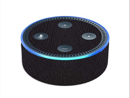 Black Leather Pattern Look Amazon Echo Dot 2nd Gen Skin For Discount