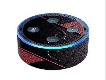 Black Red Leather Hindu Om Like Symbol Amazon Echo Dot 2nd Gen Skin on Sale