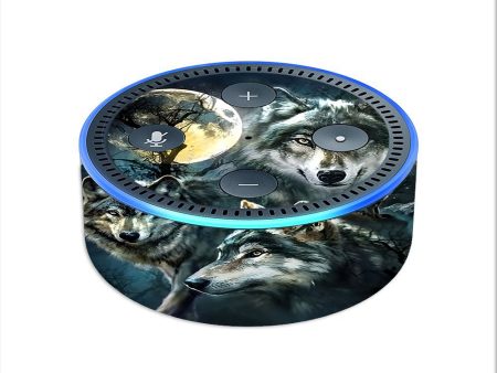 3 Wolves Moonlight Amazon Echo Dot 2nd Gen Skin For Cheap