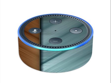 Blue Brown Rivets Metal Panel Amazon Echo Dot 2nd Gen Skin Online