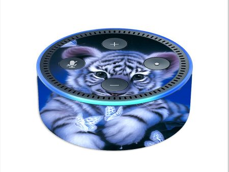 Cute White Tiger Cub Butterflies Amazon Echo Dot 2nd Gen Skin Cheap