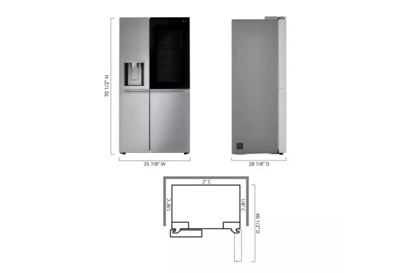 23 cu. ft. Smart Side-by-Side Counter-Depth InstaView® Refrigerator with Craft Ice™ Supply