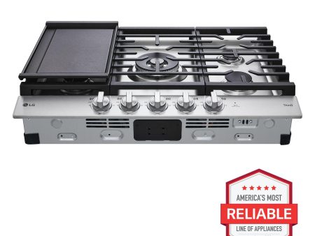 30  Smart Gas Cooktop with UltraHeat™ 22K BTU Dual Burner and LED Knobs on Sale