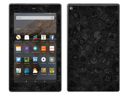 Black Sticker Slap Design Amazon Fire HD 8 Skin Supply