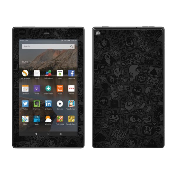 Black Sticker Slap Design Amazon Fire HD 8 Skin Supply