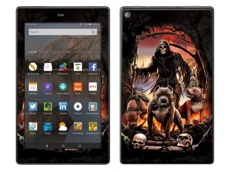 Grim Reaper Pitbull Skulls  Amazon Fire HD 8 Skin Supply